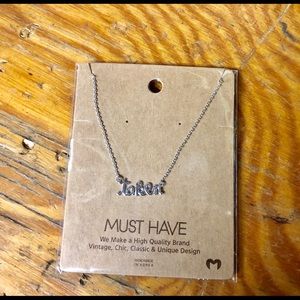 Short silver chain necklace “taken”